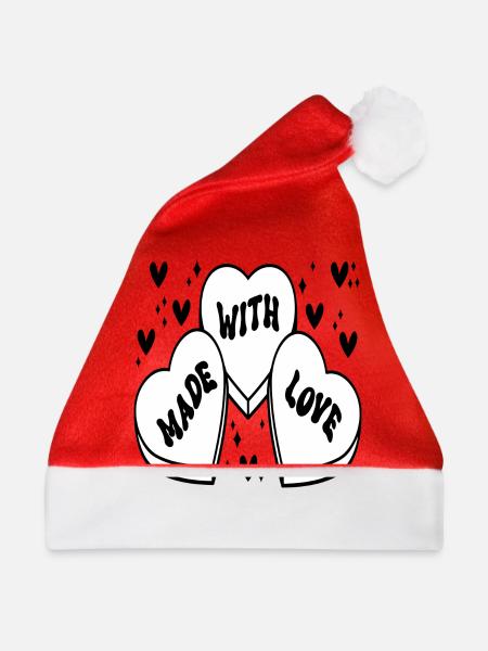Made With Love - Weihnachtsmütze - Rot