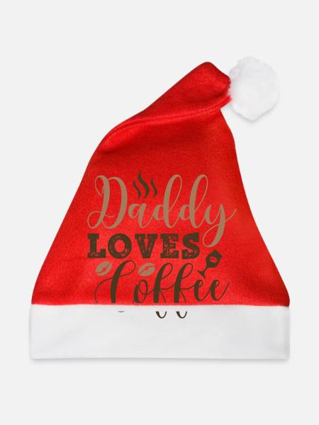 Daddy Loves Coffee - Weihnachtsmütze - Rot