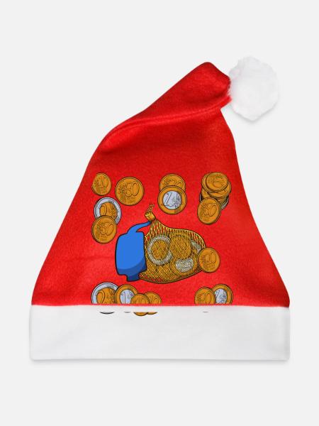 Nikolaus-Schokoladenmünzen - Weihnachtsmütze - Rot