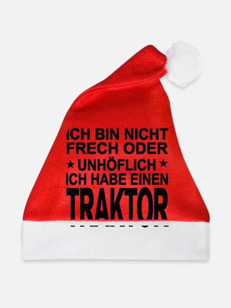 Traktor - Weihnachtsmütze - Rot