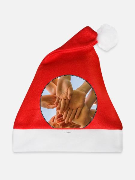 Kinderhände - Weihnachtsmütze - Rot