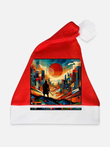 Samurai vor roter Sonne - Weihnachtsmütze - Rot