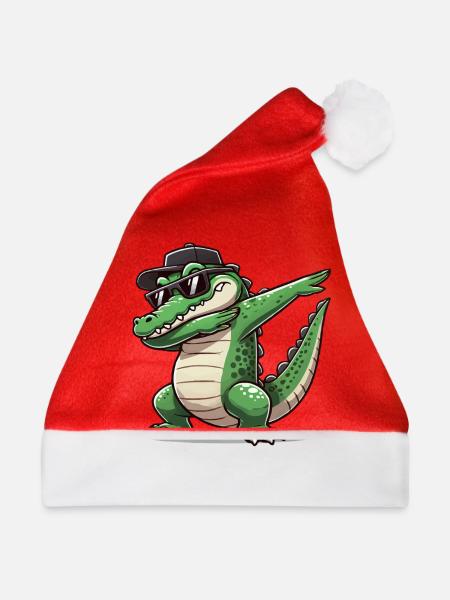 krokodil comic dabbing - Weihnachtsmütze - Rot