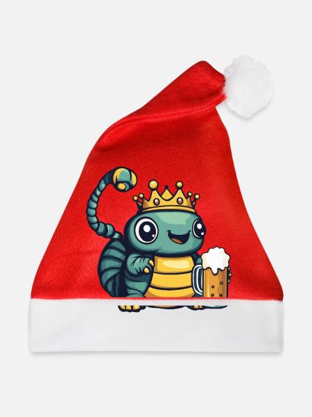 Wurm Bier Lustig - Weihnachtsmütze - Rot