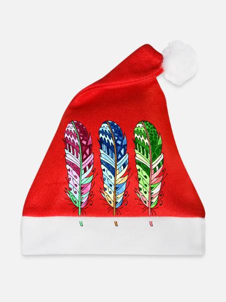 Feder - Weihnachtsmütze - Rot