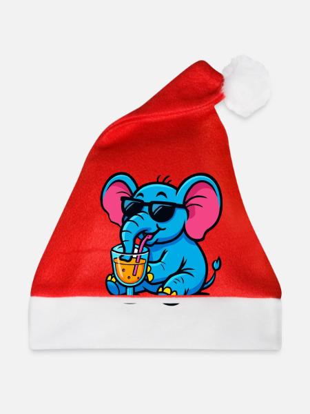 elefant comic cocktail - Weihnachtsmütze - Rot