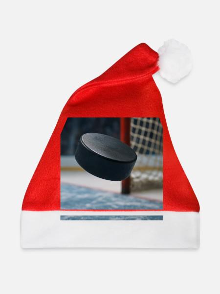 Sport - Eishockey - Weihnachtsmütze - Rot