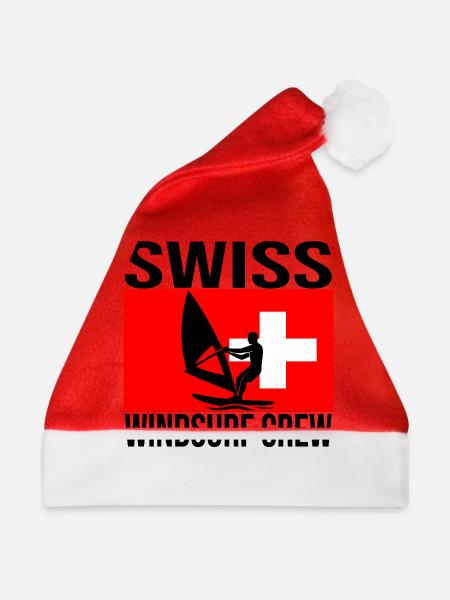 Swiss Windsurf Crew Shirt - Weihnachtsmütze - Rot