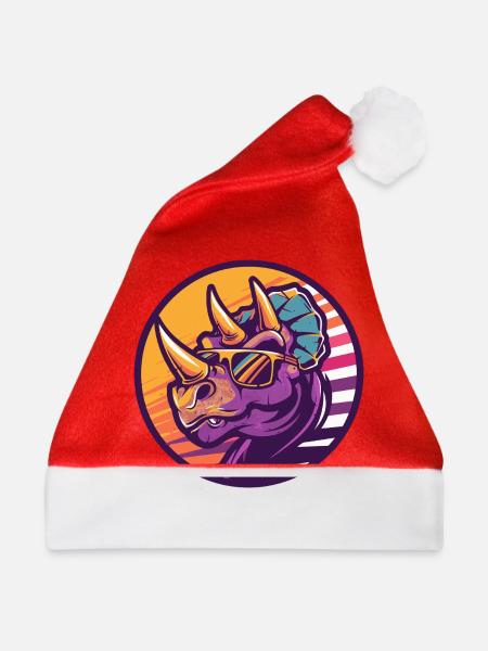 Dinosaurier triceratops Comic - Weihnachtsmütze - Rot