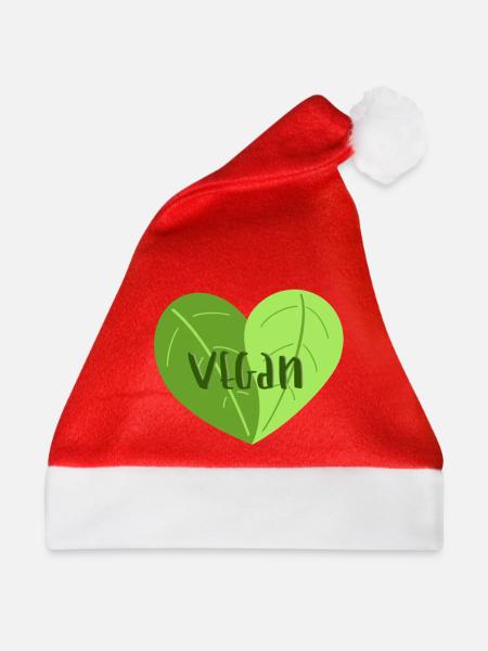 Veganherz - Weihnachtsmütze - Rot