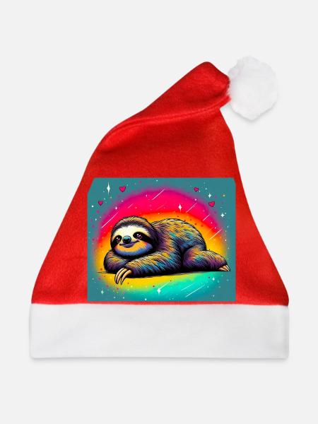 Faultier - Weihnachtsmütze - Rot