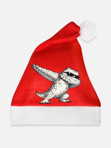 Dabbing Schneeeule - Weihnachtsmütze - Rot