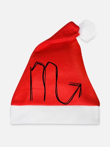 Sternzeichen Skorpion handgezeichnet - Weihnachtsmütze - Rot