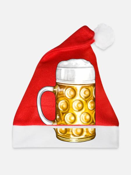 Bier Bierkrug Bierzelt Illustration - Weihnachtsmütze - Rot