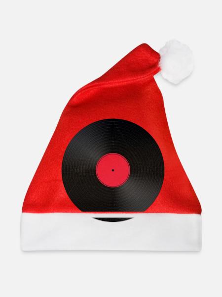 Schallplatte - Weihnachtsmütze - Rot