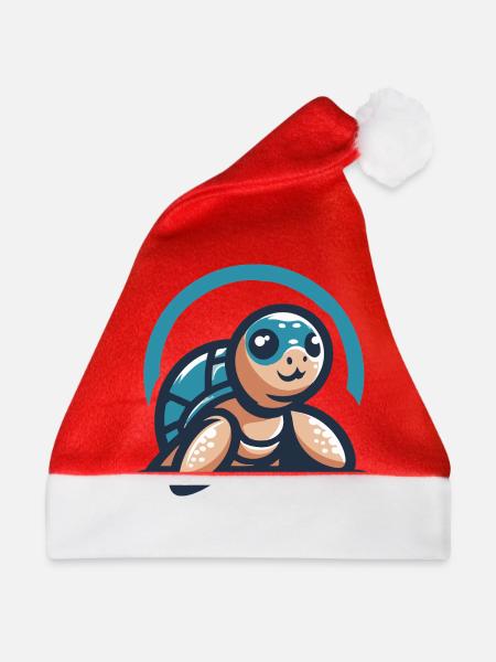 Meeresschildkröte - Weihnachtsmütze - Rot