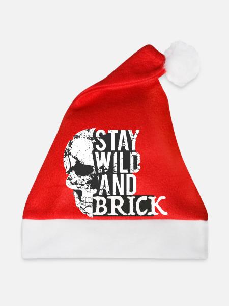 Stay Wild Skull Brick Design - Weihnachtsmütze - Rot