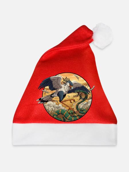 Sekretär vs Schlange im Abendlicht - Weihnachtsmütze - Rot