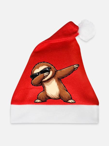 Dabbing Faultier - Weihnachtsmütze - Rot