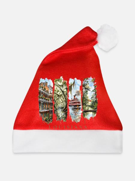 Louisiana Urlaub Travel – Bayou & New Orleans - Weihnachtsmütze - Rot - Vorne
