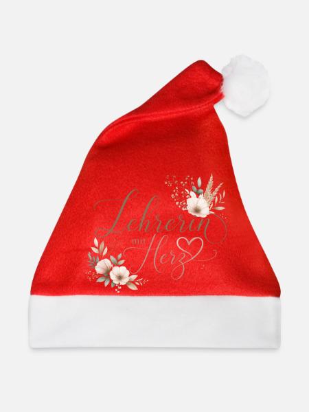 Lehrerin mit Herz! - Weihnachtsmütze - Rot