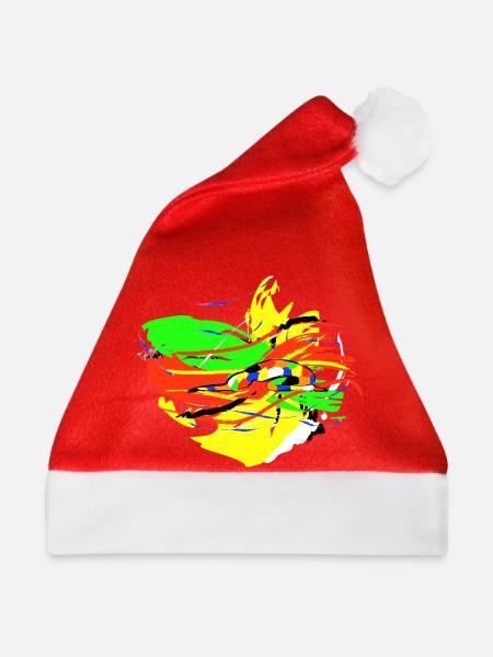 Yogapose - Kind Asana - abstrakt - Weihnachtsmütze - Rot