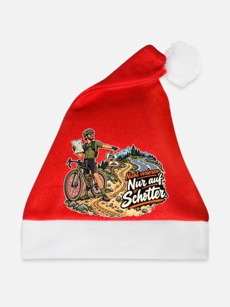 Gravelbike Fahrer Schotter Abenteuer - Weihnachtsmütze - Rot - Vorne