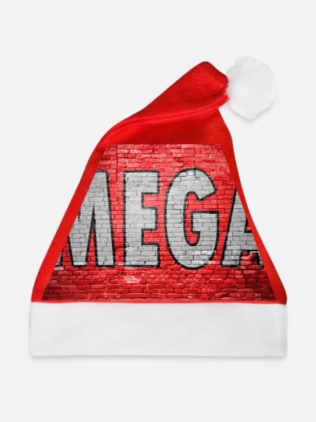 Mega Ziegelsteinmauer Graffiti - Weihnachtsmütze - Rot