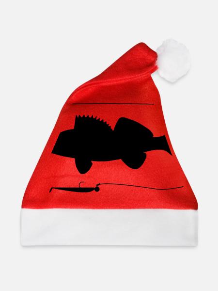 zander mit Gummifisch - Weihnachtsmütze - Rot
