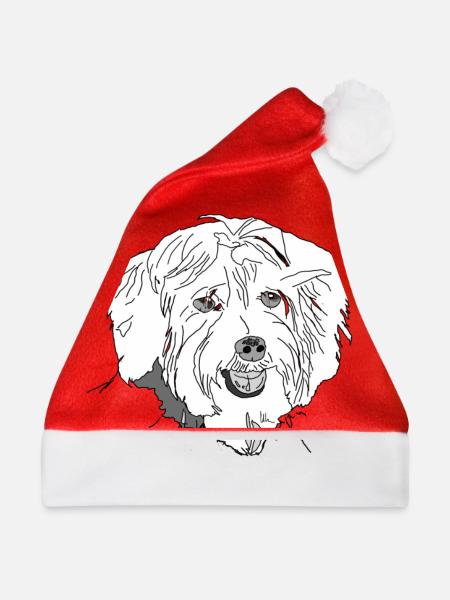 Havaneser - Weihnachtsmütze - Rot