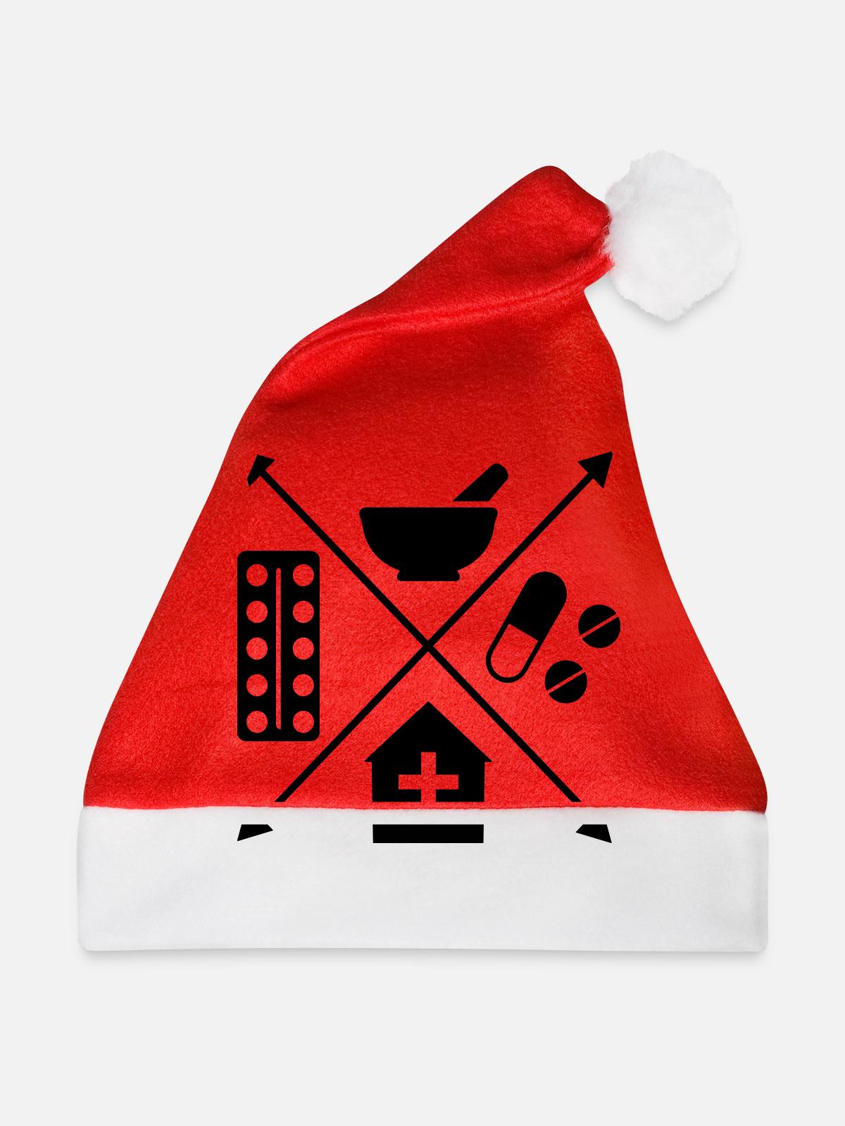 Apotheke - Weihnachtsmütze - Rot - Vorne