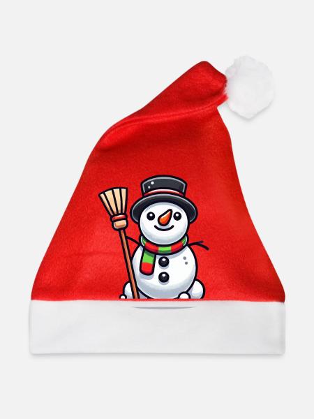 Schneemann Comic - Weihnachtsmütze - Rot