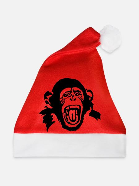 Affe - Weihnachtsmütze - Rot