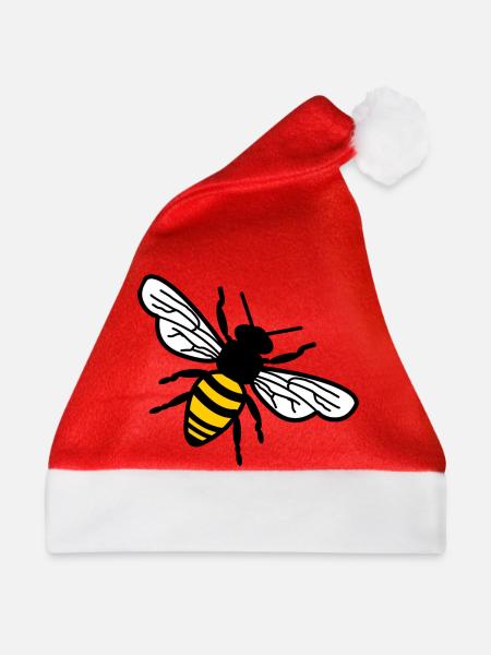 Honigbienen-Logo für Imker - Weihnachtsmütze - Rot