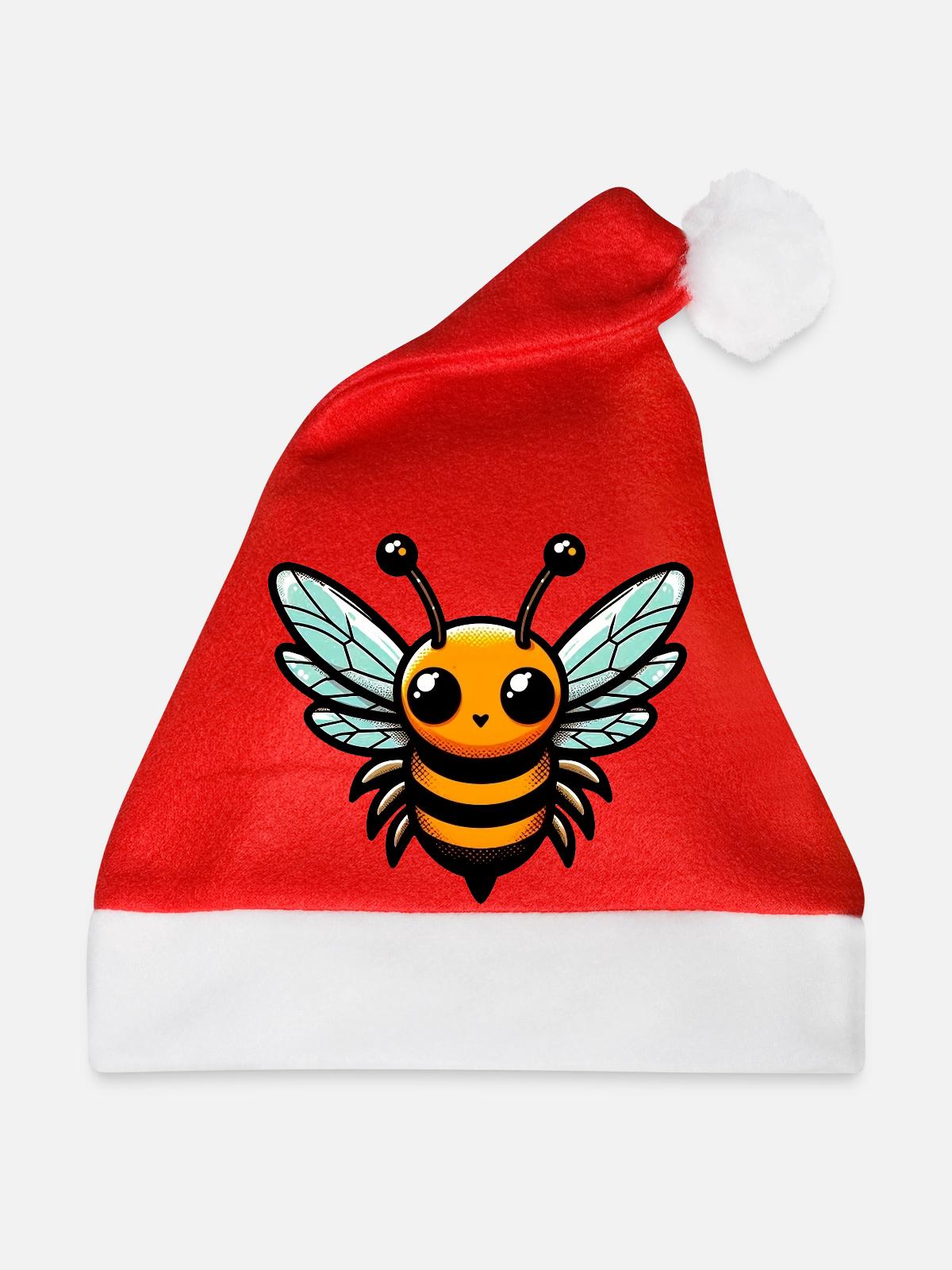 Biene - Weihnachtsmütze - Rot - Vorne