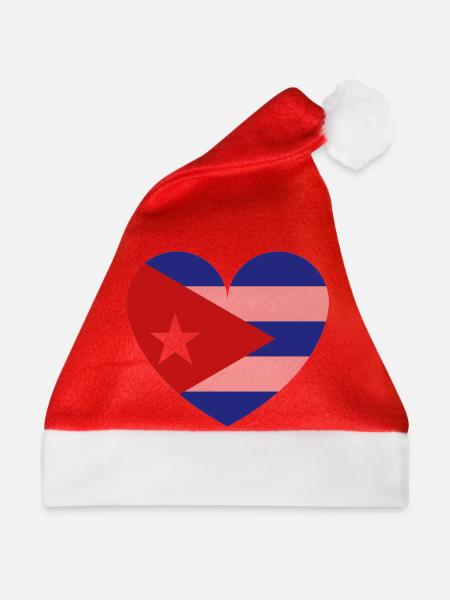 Heart Cuba Flagge - Weihnachtsmütze - Rot