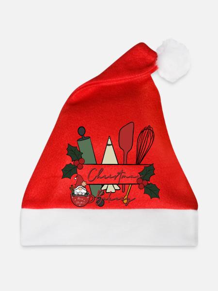 Weihnachtsbäckerei Motiv - Weihnachtsmütze - Rot