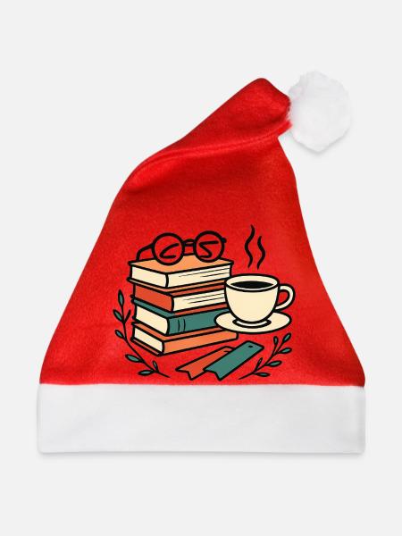 Bücher Geschenk für Leseratten. - Weihnachtsmütze - Rot