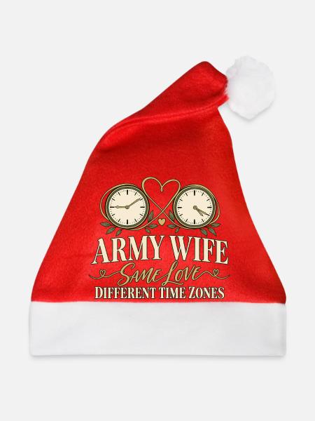 Armee Ehefrau Militär Ehefrau Einsatz - Weihnachtsmütze - Rot