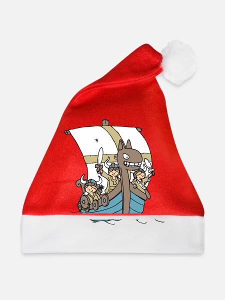 Viking Boat front - Weihnachtsmütze - Rot