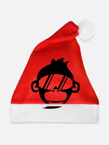 affe_skibrille_01 - Weihnachtsmütze - Rot