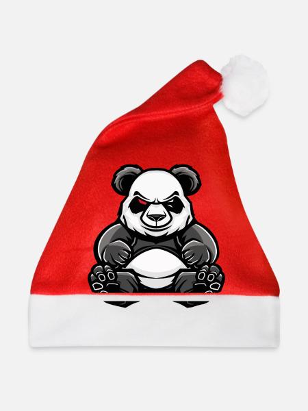 Panda Comic - Weihnachtsmütze - Rot
