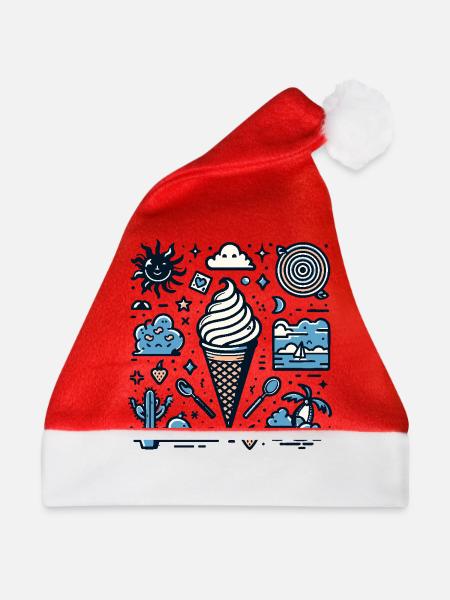 Sommerliches Dessert - Weihnachtsmütze - Rot
