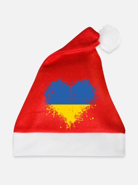 Ukrainisches Herz - Weihnachtsmütze - Rot