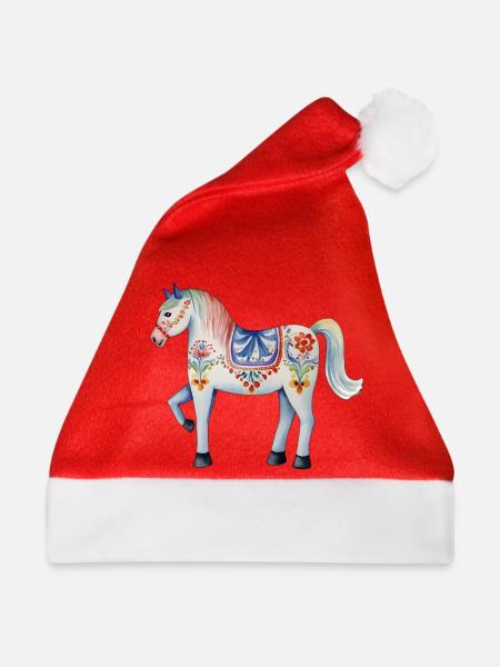 Dalapferd - Weihnachtsmütze - Rot
