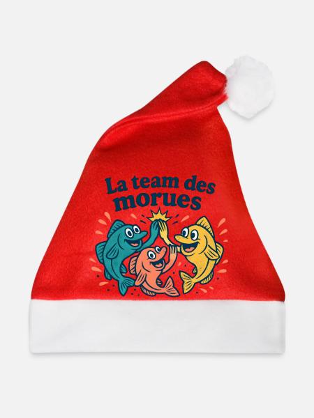 Farbiges Kabeljau-Team - Weihnachtsmütze - Rot