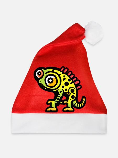 Chameleon Halloween Comic Lustig - Weihnachtsmütze - Rot