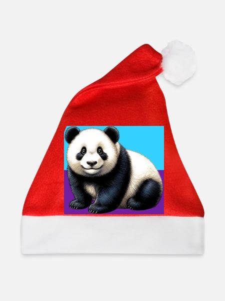 Panda - Weihnachtsmütze - Rot
