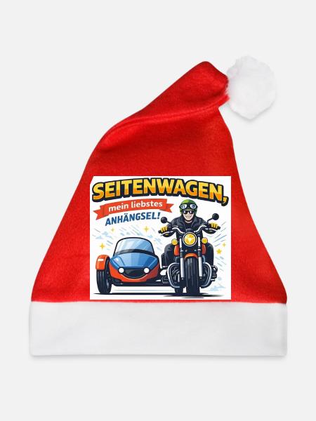 Seitenwagen, mein liebstes Anhängsel - Weihnachtsmütze - Rot - Vorne