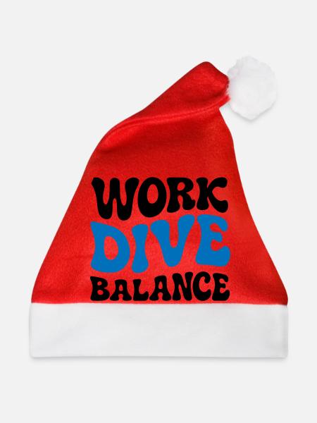 Work Dive Balance Taucher-Geschenk - Weihnachtsmütze - Rot
